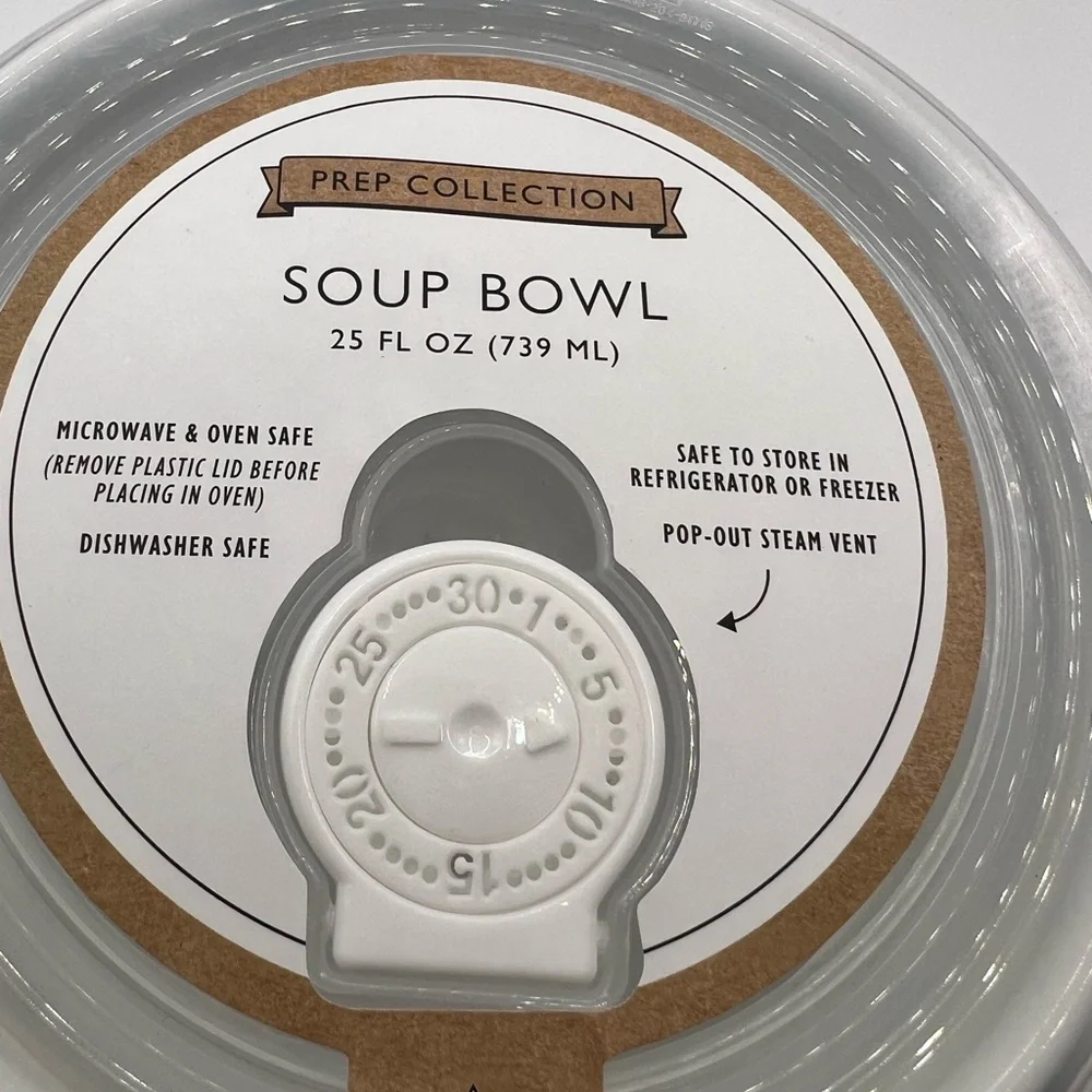 25 FL OZ Soup Mug W/ Lid and Pop Out‎ Steam Vent. NEW